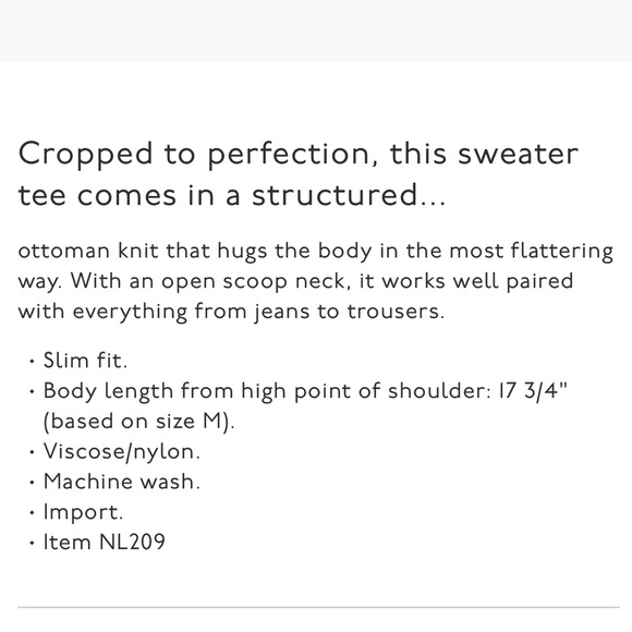 Madewell Tee Sculpt Ribbed Ottoman Cropped in Bright Ivory / Off White Size XS - Picture 10 of 10